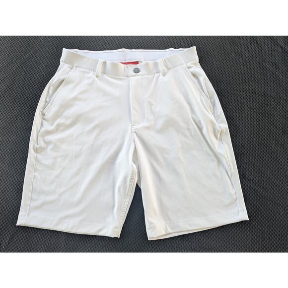 Redvanly Golf White Performance Stretchy Shorts Mens Medium - Picture 1 of 6